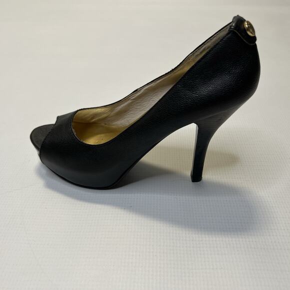Michael michael Kors Peep Toe Hidden Platform Leather Stiletto Pumps Heels 6.5 - Picture 4 of 9